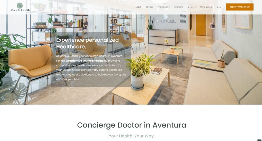 Manela Health New Website design on Squarespace