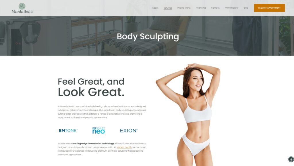 Manela Health New Website design on Squarespace