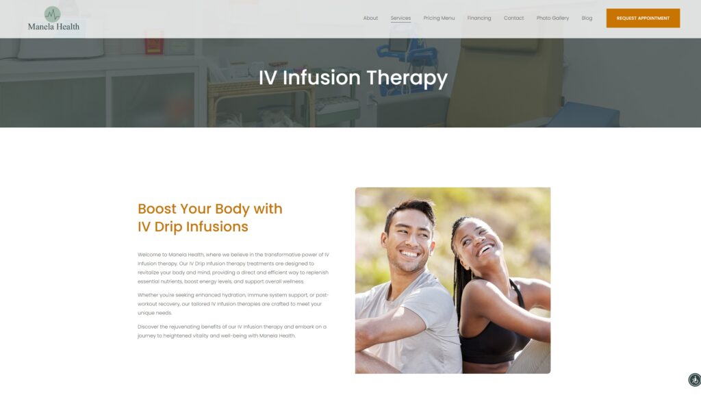 Manela Health New Website design on Squarespace