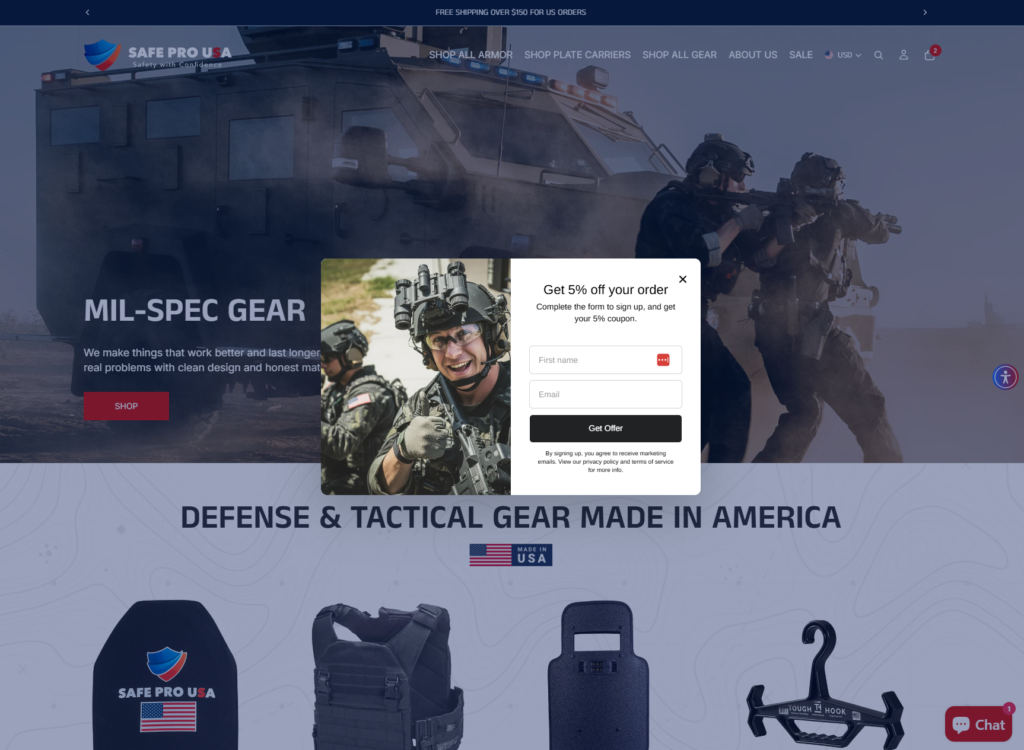Safe Pro USA's ecommerce site on Shopify by SEO Maven
